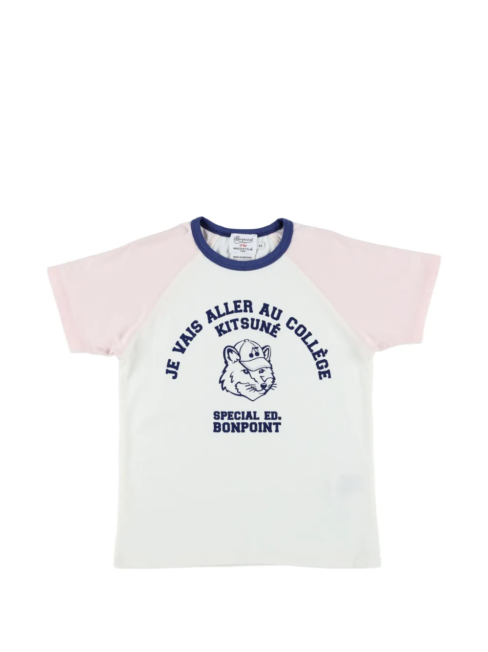MAISON KITSUNE KIDS x Bonpoint Lulu raglan-sleeve T-shirt - Bianco