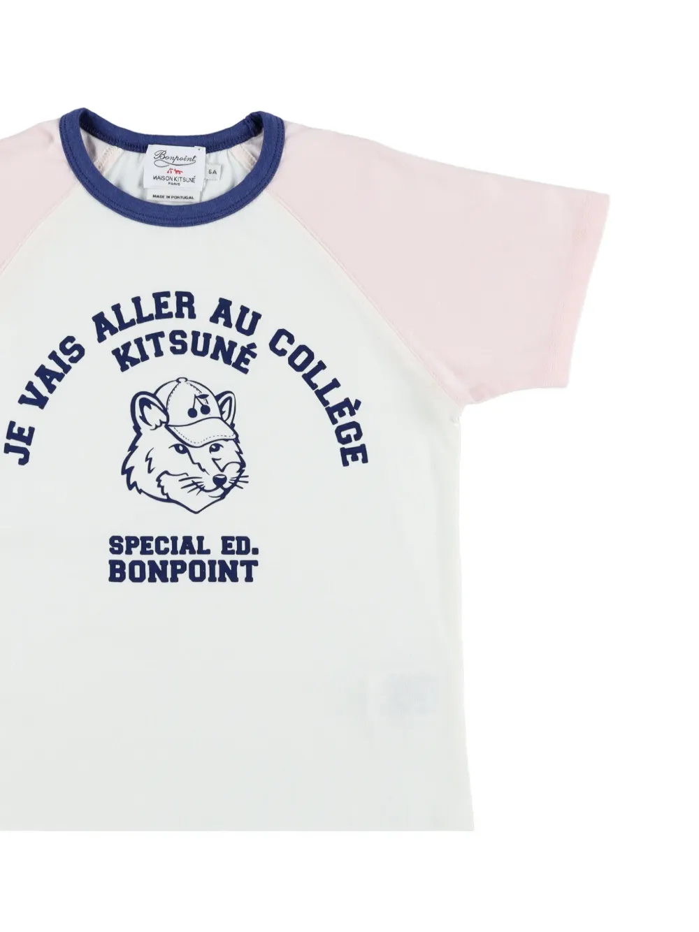 MAISON KITSUNE KIDS x Bonpoint Lulu T-shirt met raglan mouwen Wit