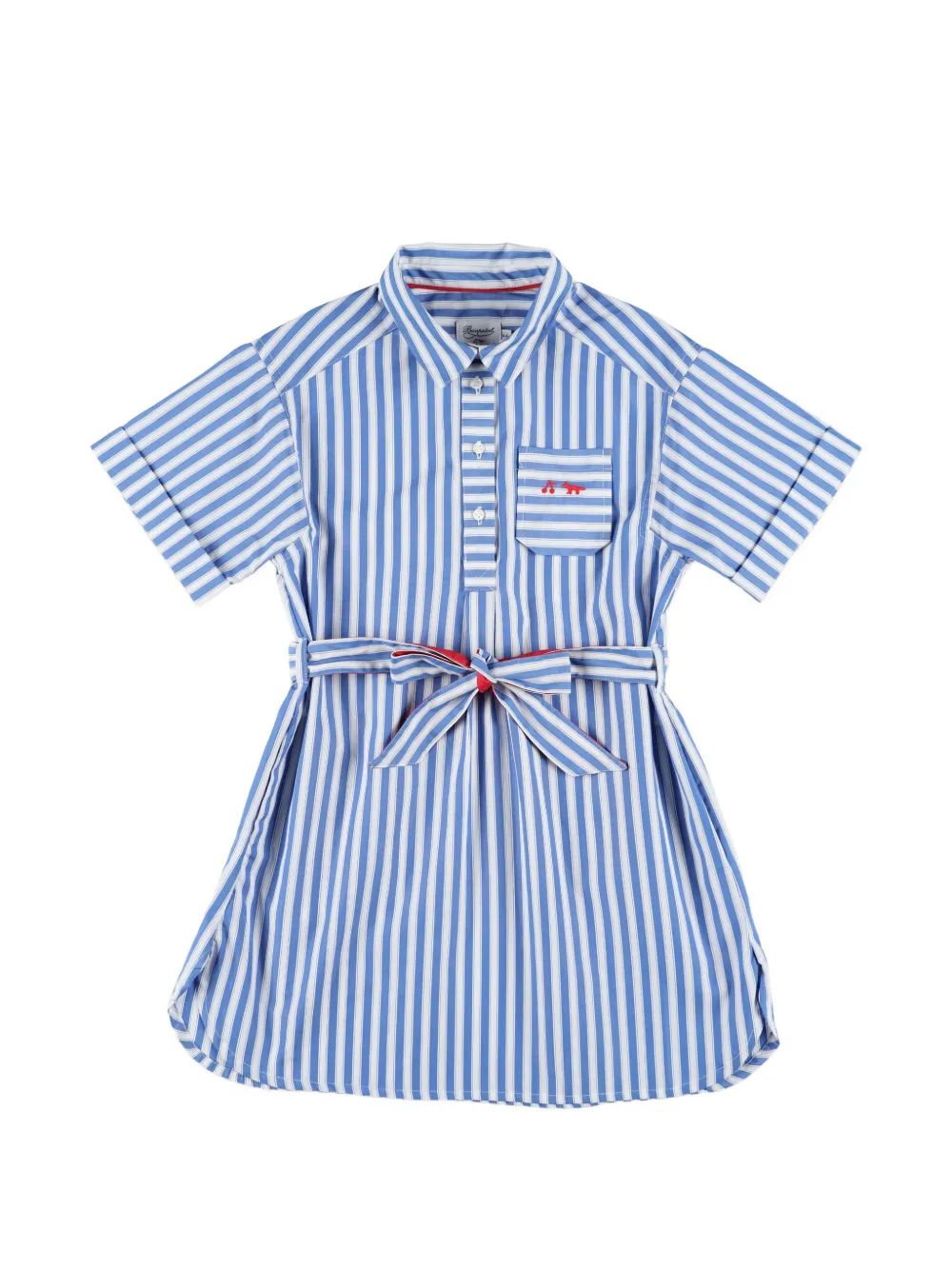 Maison Kitsuné x Bonpoint Lissandra striped belted shirt dress - Blue