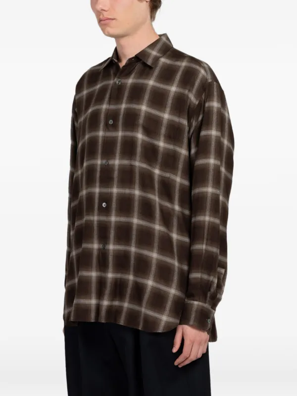Ssstein Check Oversized Shirt | Brown | FARFETCH KW