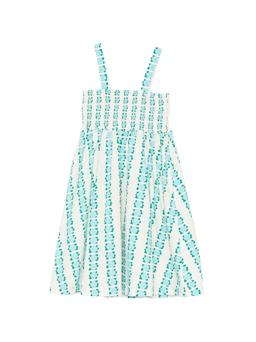 Tiny Cottons Floral-print Shirred Dress In Multi