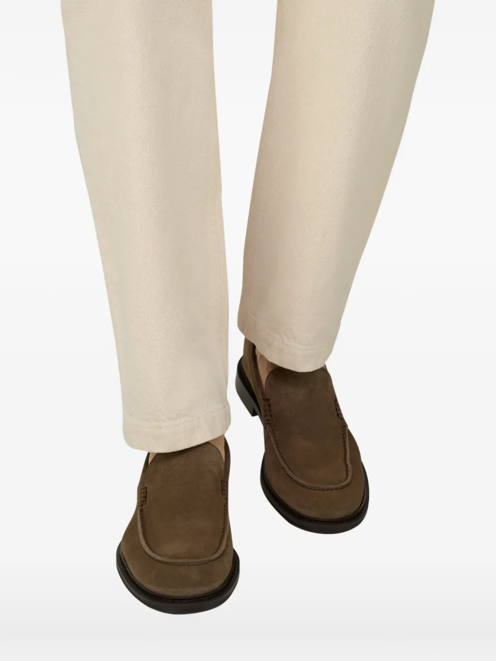 Boggi Milano suede Blake-stitched loafers Bruin