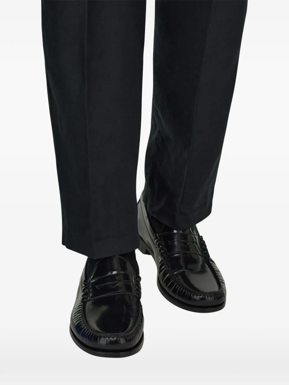 Boggi Milano brushed-leather loafers Zwart