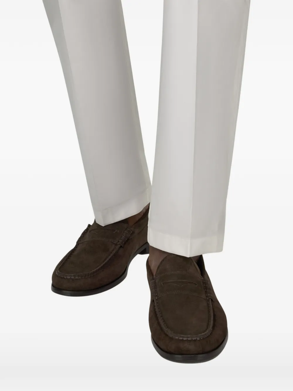 Boggi Milano suede leather loafers Bruin