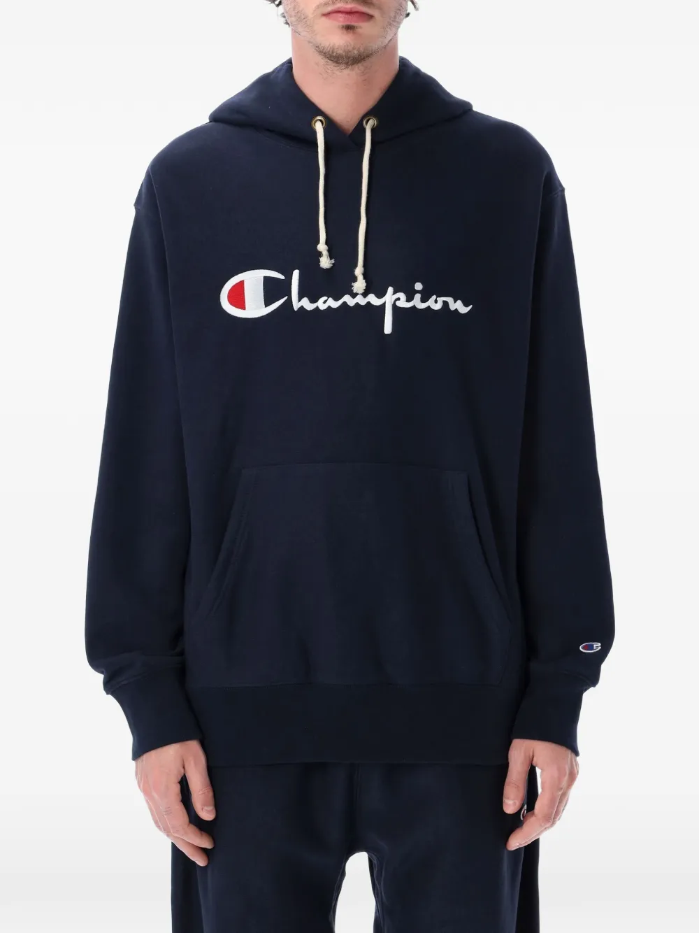 Champion logo-embroidered hoodie - Blu