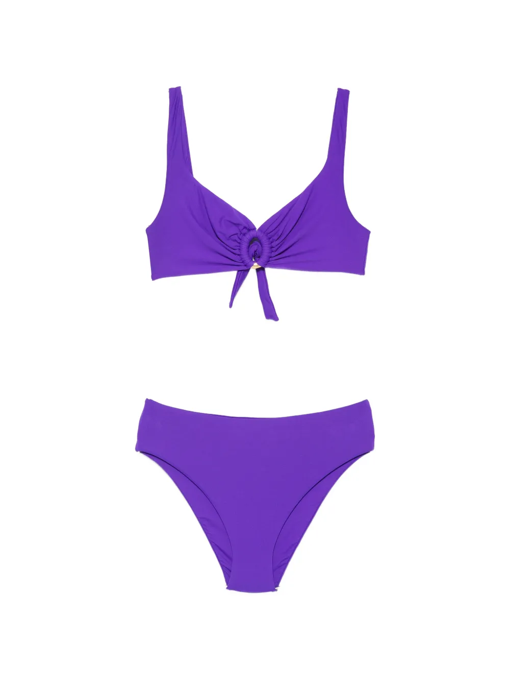 Fisico ring-detail knotted bikini - Violett