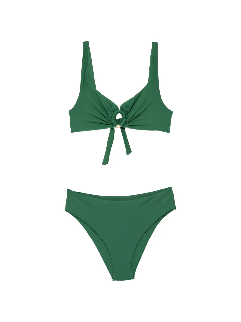 Fisico ring-detail knoted bikini - Grün