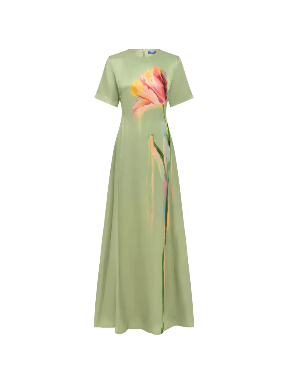 Leo Lin Alice tulip-print maxi dress - Grün