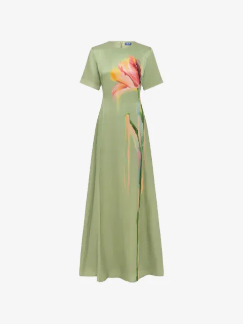 Leo Lin Alice tulip-print maxi dress