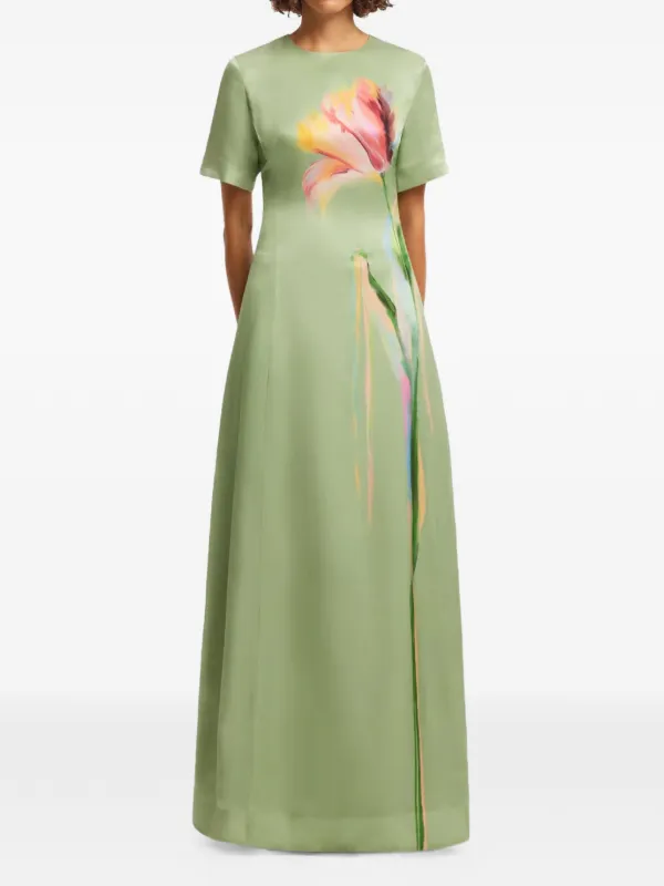 leo lin green dress Floral Alice Maxi 250313