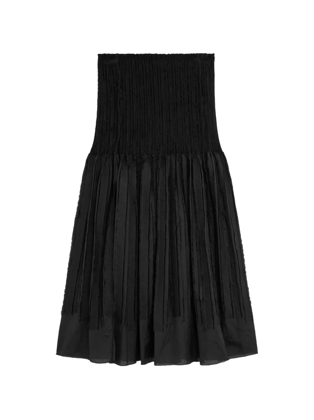 Paloma Wool smocked frayed-edge skirt - Nero