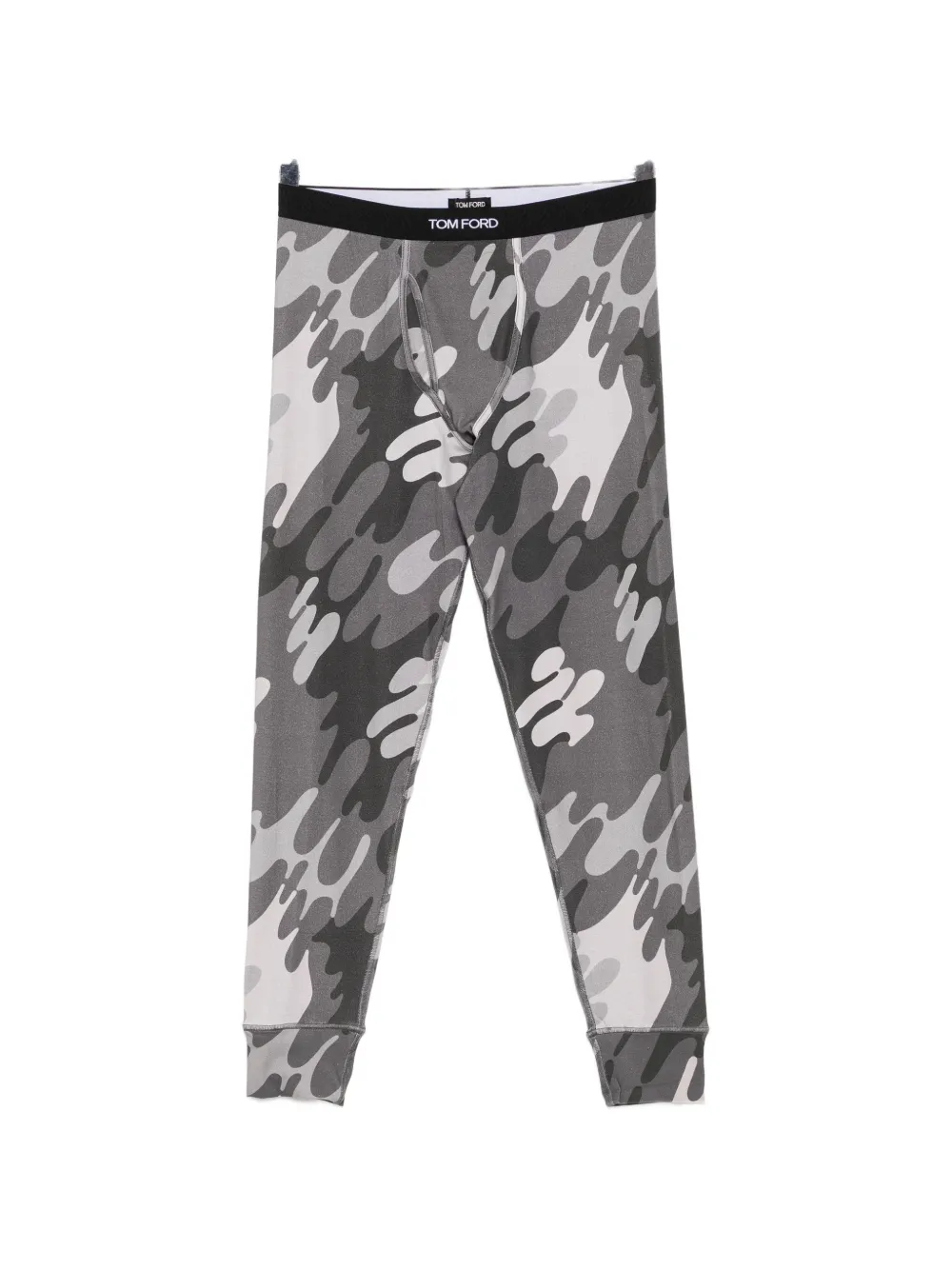 TOM FORD camouflage-print logo-waistband long johns - Grau