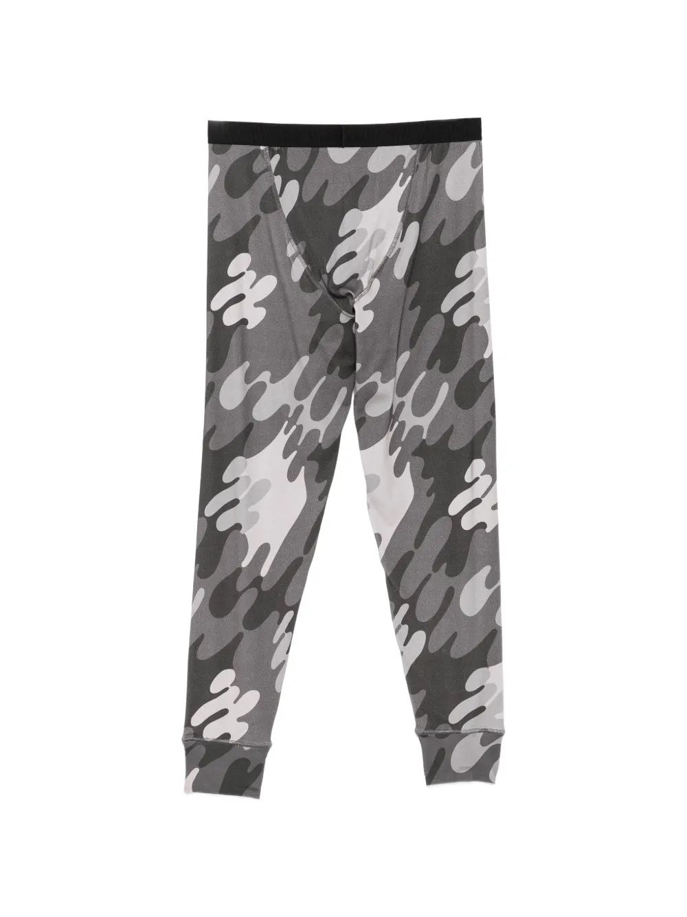 TOM FORD Lange onderbroek met camouflage-print en logoband Grijs