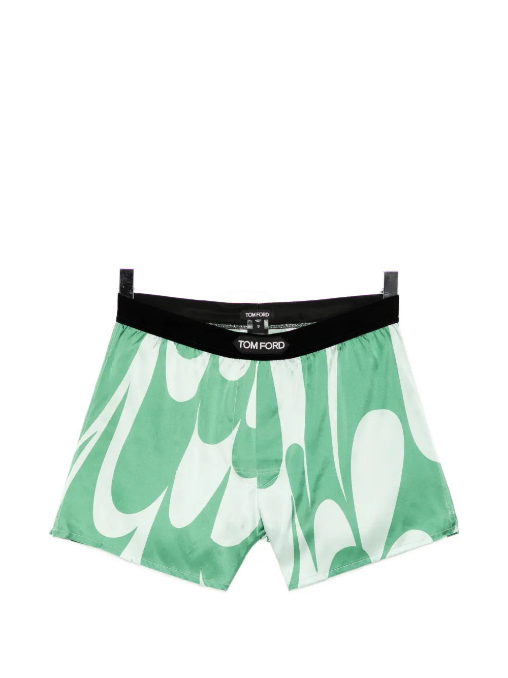 TOM FORD abstract-print logo-patch boxer shorts - Verde