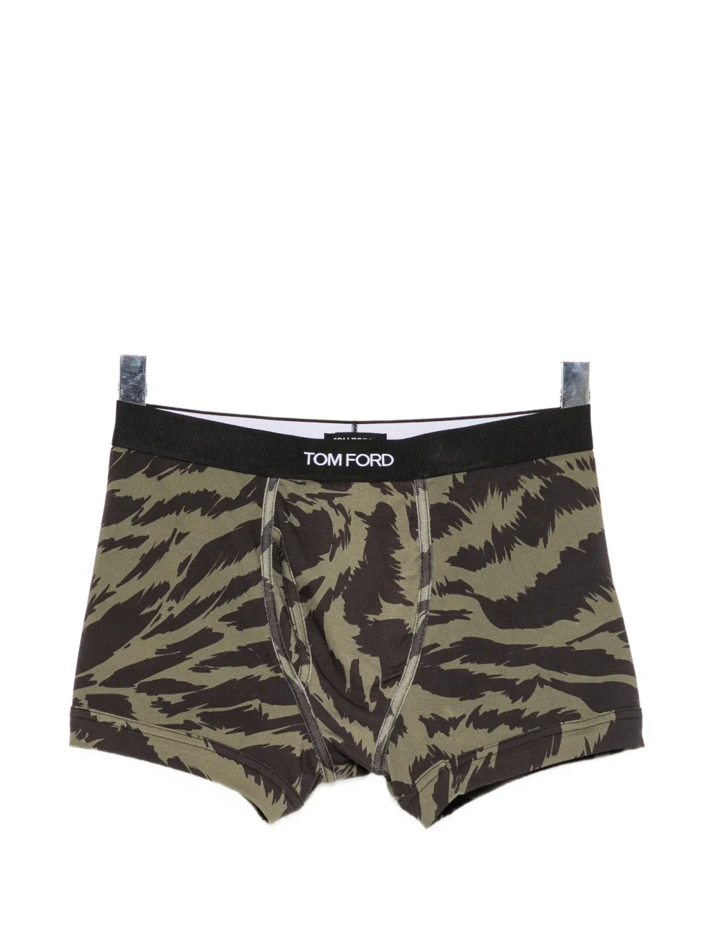 TOM FORD tiger-print logo-waistband boxer briefs - Grün