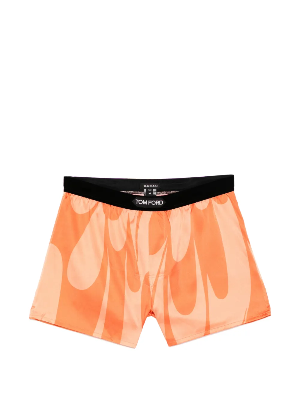 TOM FORD abstract-print silk-blend boxers - Orange