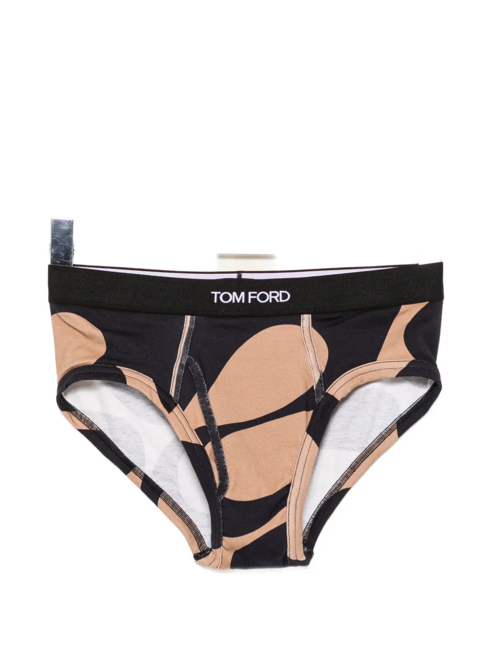 TOM FORD abstract-print logo-waistband briefs - Nero