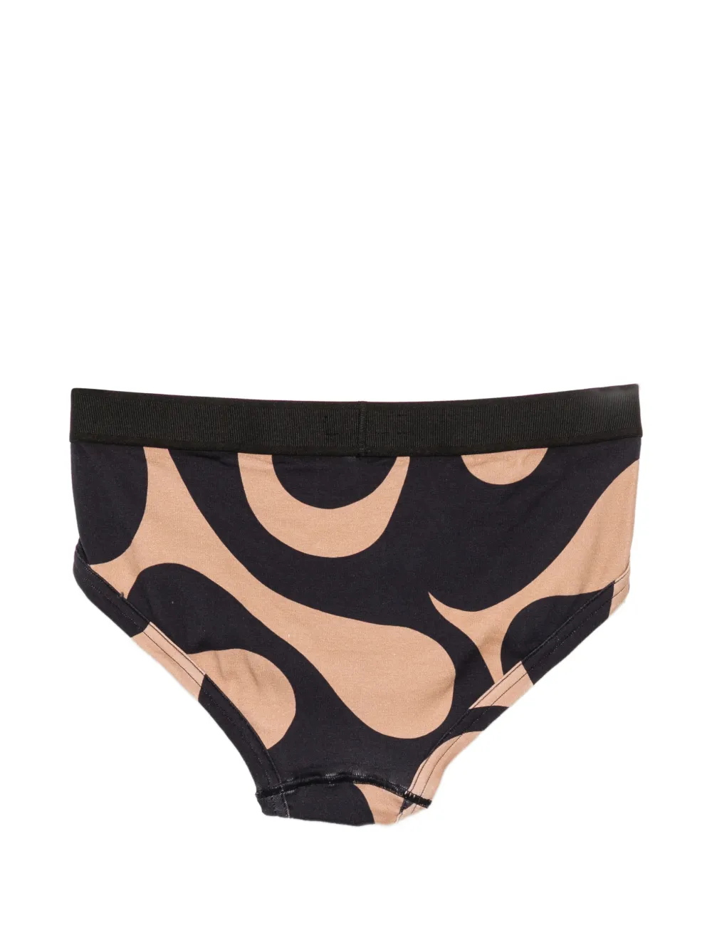 TOM FORD abstracte print slip met logoband Zwart