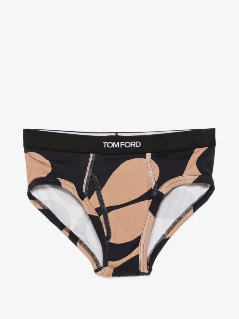 TOM FORD abstract-print logo-waistband briefs