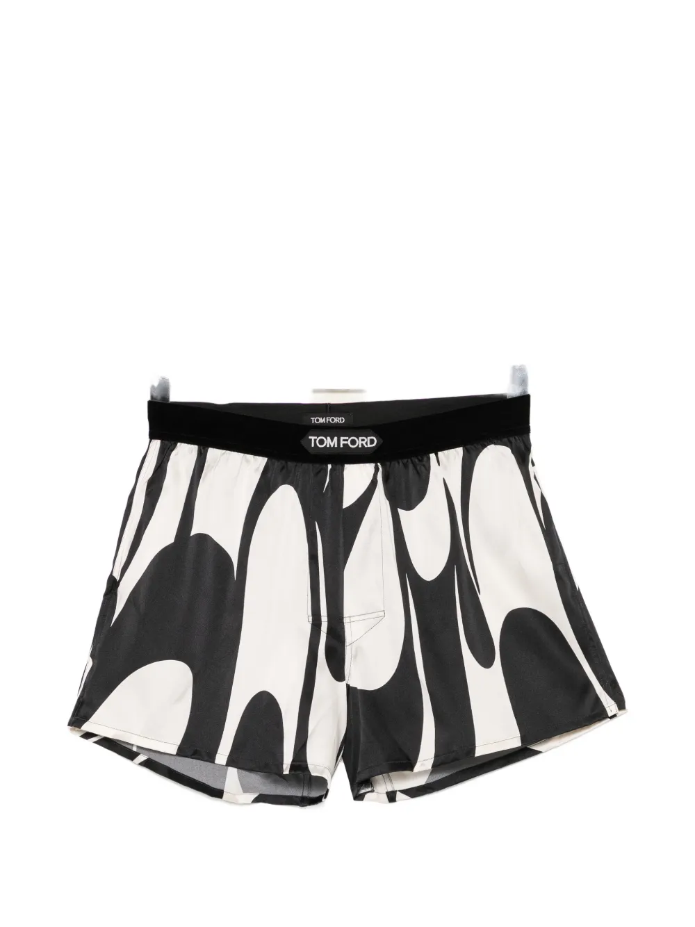 TOM FORD abstract-print logo patched boxer shorts - Bianco