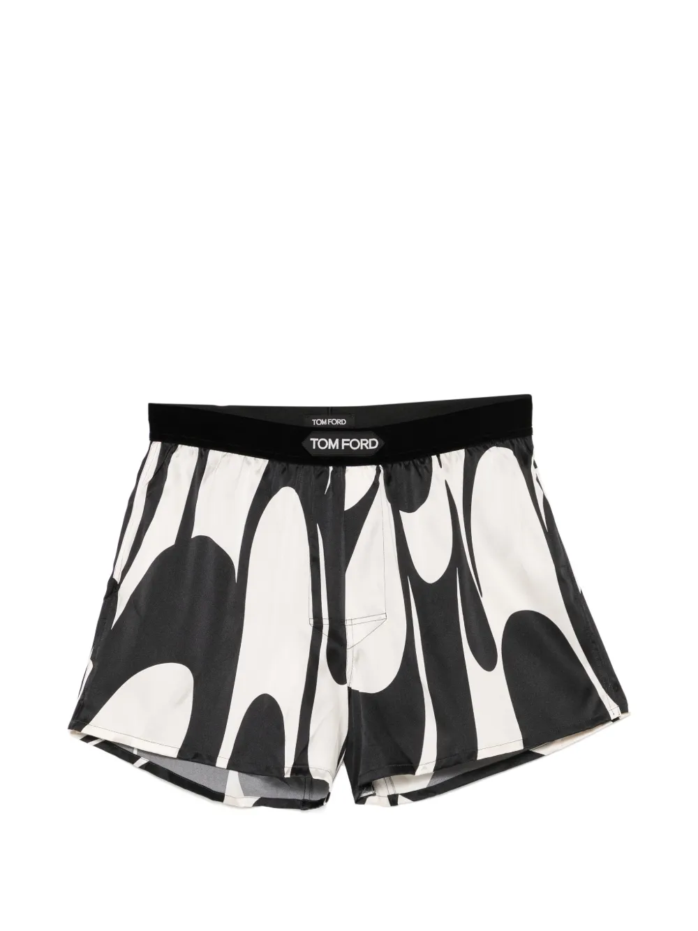 TOM FORD abstract-print logo patched boxer shorts - Bianco
