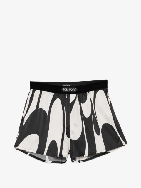 TOM FORD abstract-print logo patched boxer shorts