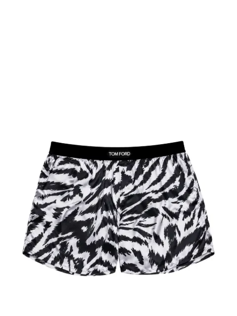 TOM FORD zebra-print silk-blend boxer shorts