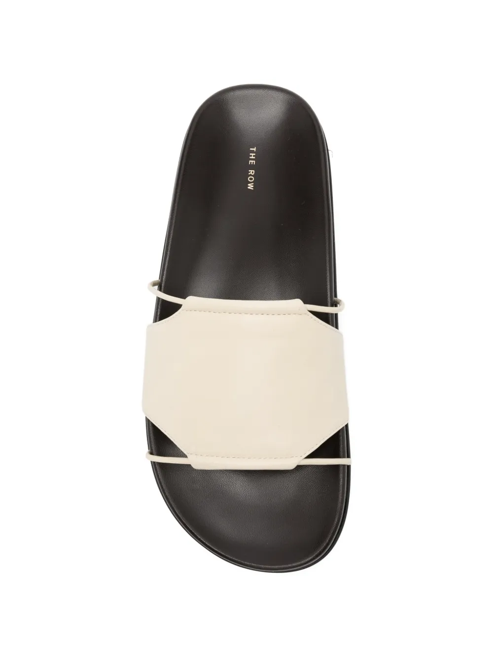 The Row leather slip-on sandals Beige