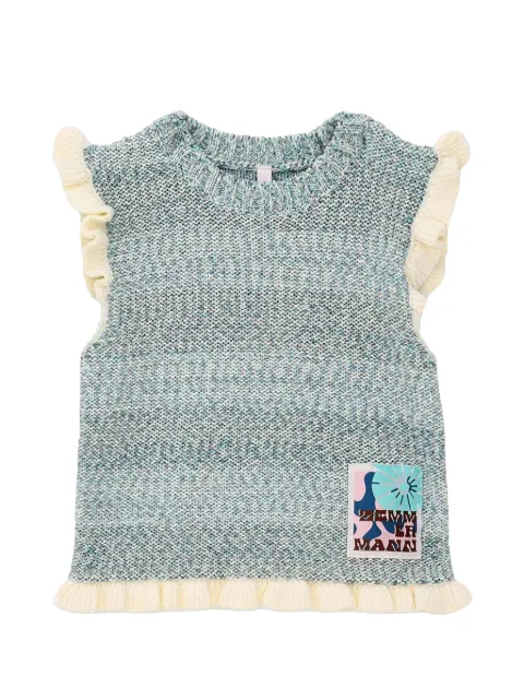 ZIMMERMANN Kids top de punto con ribete de volantes
