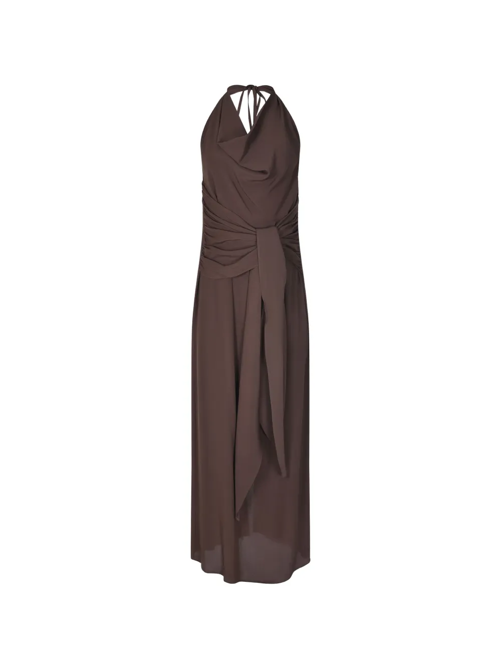 Federica Tosi halterneck maxi dress - Marrone