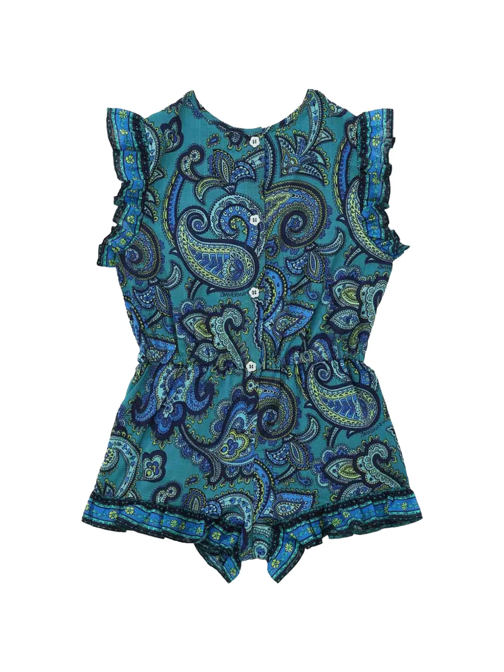 ZIMMERMANN Kids Patience playsuit met paisley-print en ruches Blauw