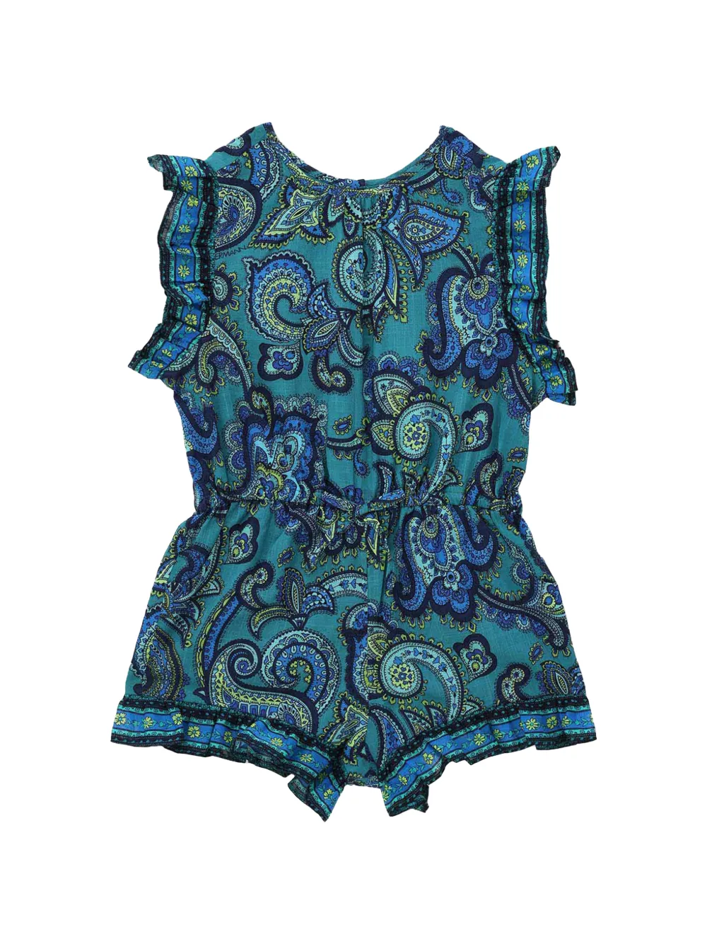 ZIMMERMANN Kids Gerüschter Patience Playsuit mit Paisley-Print - Blau