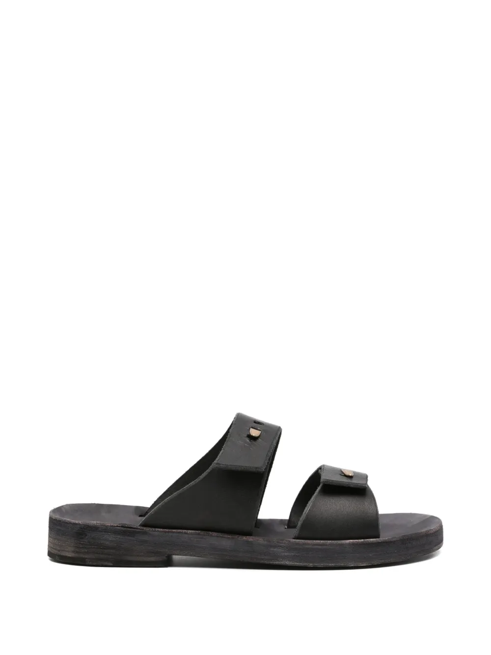 Ma+ double-strap leather sandals - Black