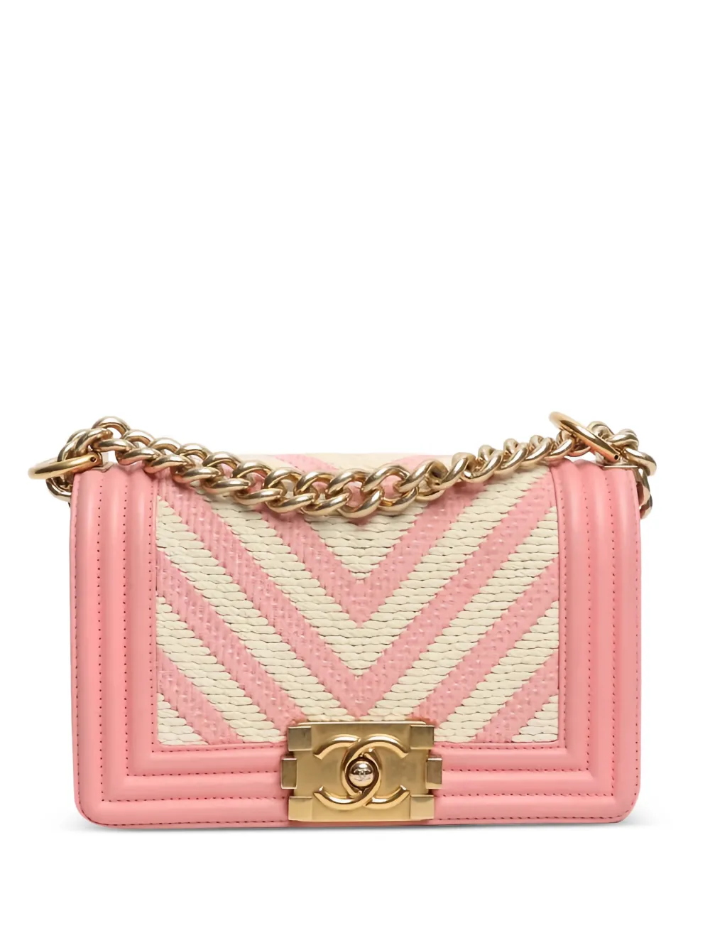 CHANEL Pre-Owned 2017 Boy Chanel shoulder bag - Pink