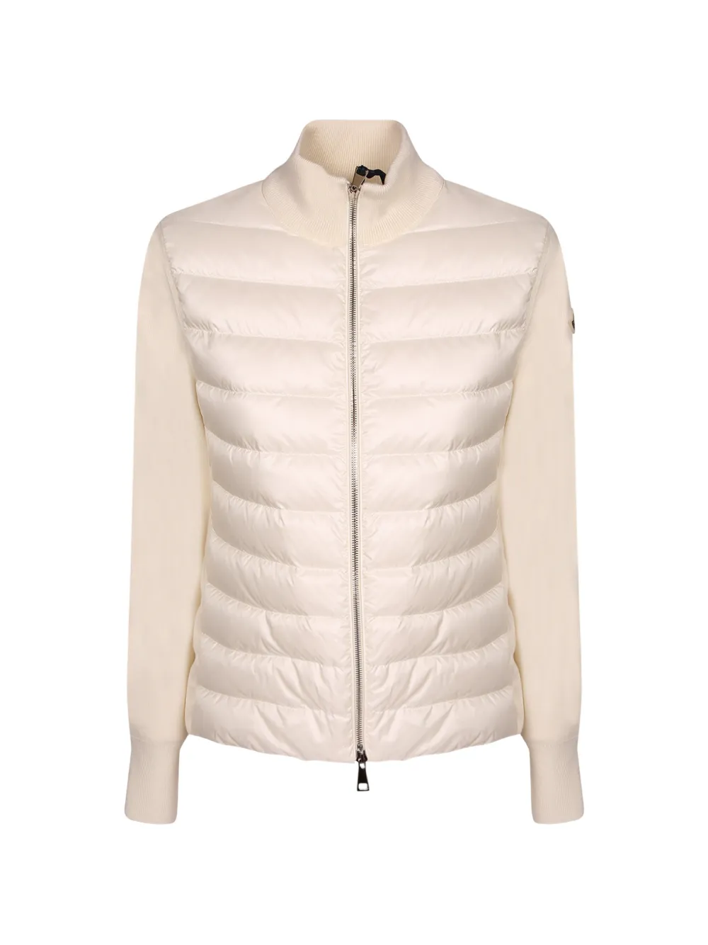 MONCLER quilted-panel zip-up jacket - Nude