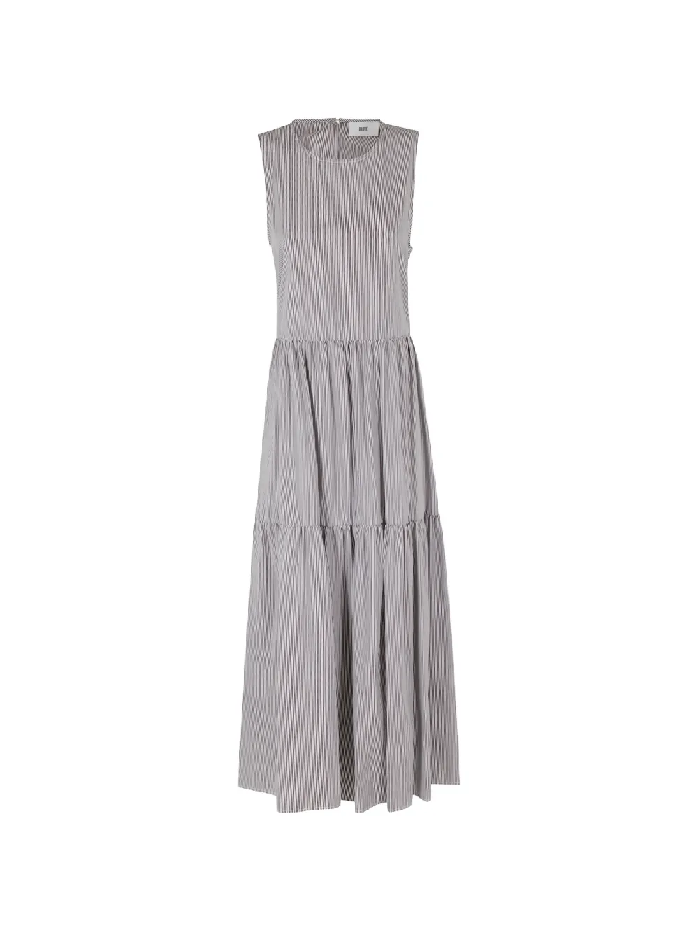 SOLOTRE striped tiered dress - Grigio
