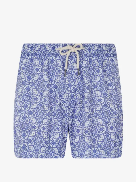 PENINSULA SWIMWEAR Marettimo Badeshorts mit Majolica-Kachel-Print