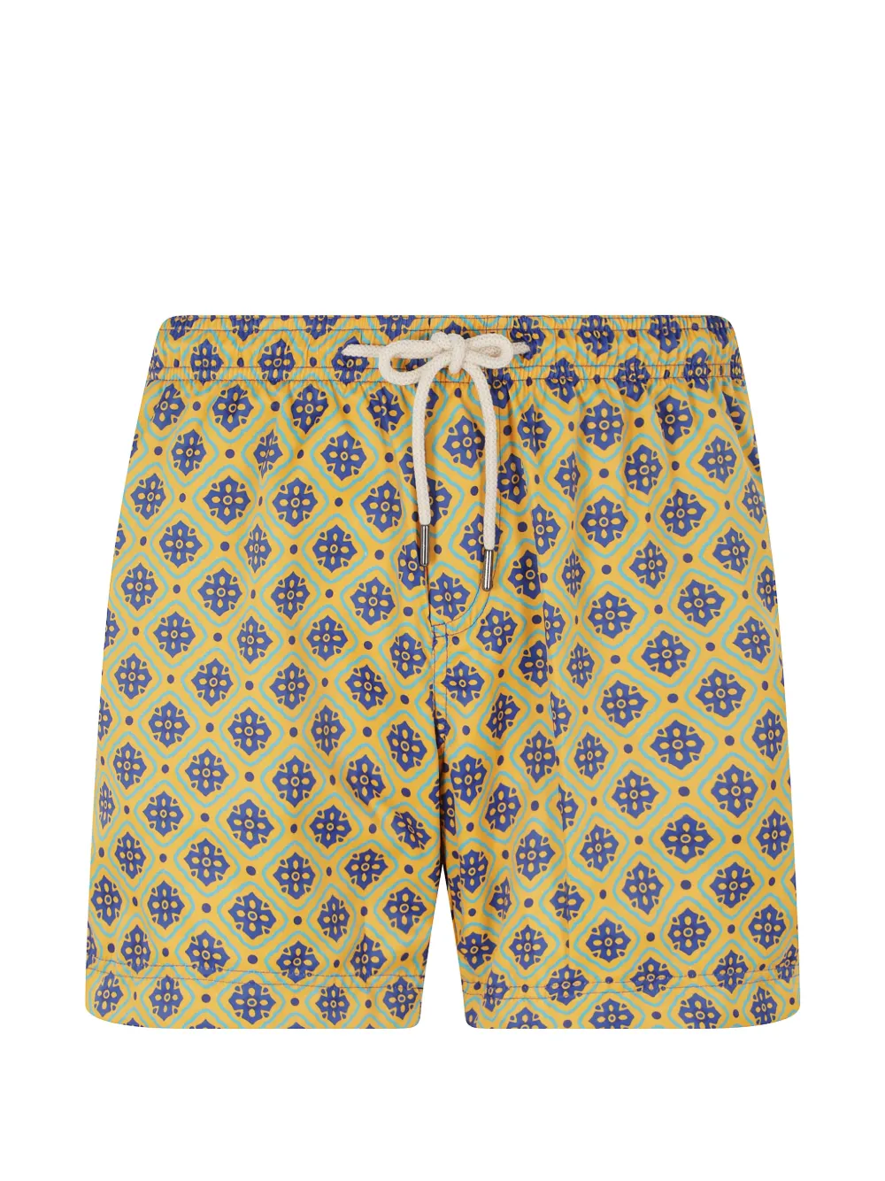 PENINSULA SWIMWEAR Pantelleria geometric-print drawstring-fastening swim shorts - Giallo