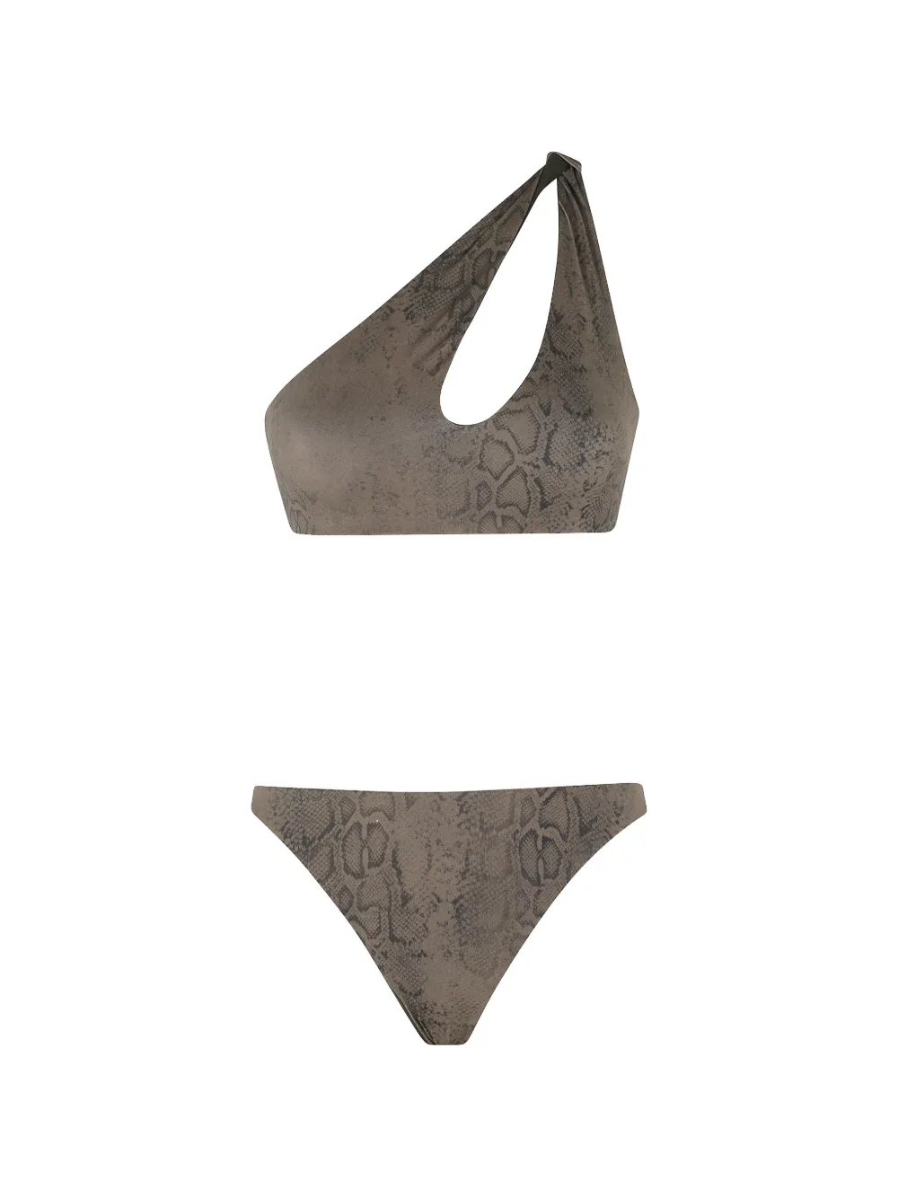 Federica Tosi snake-print one-shoulder bikini - Verde