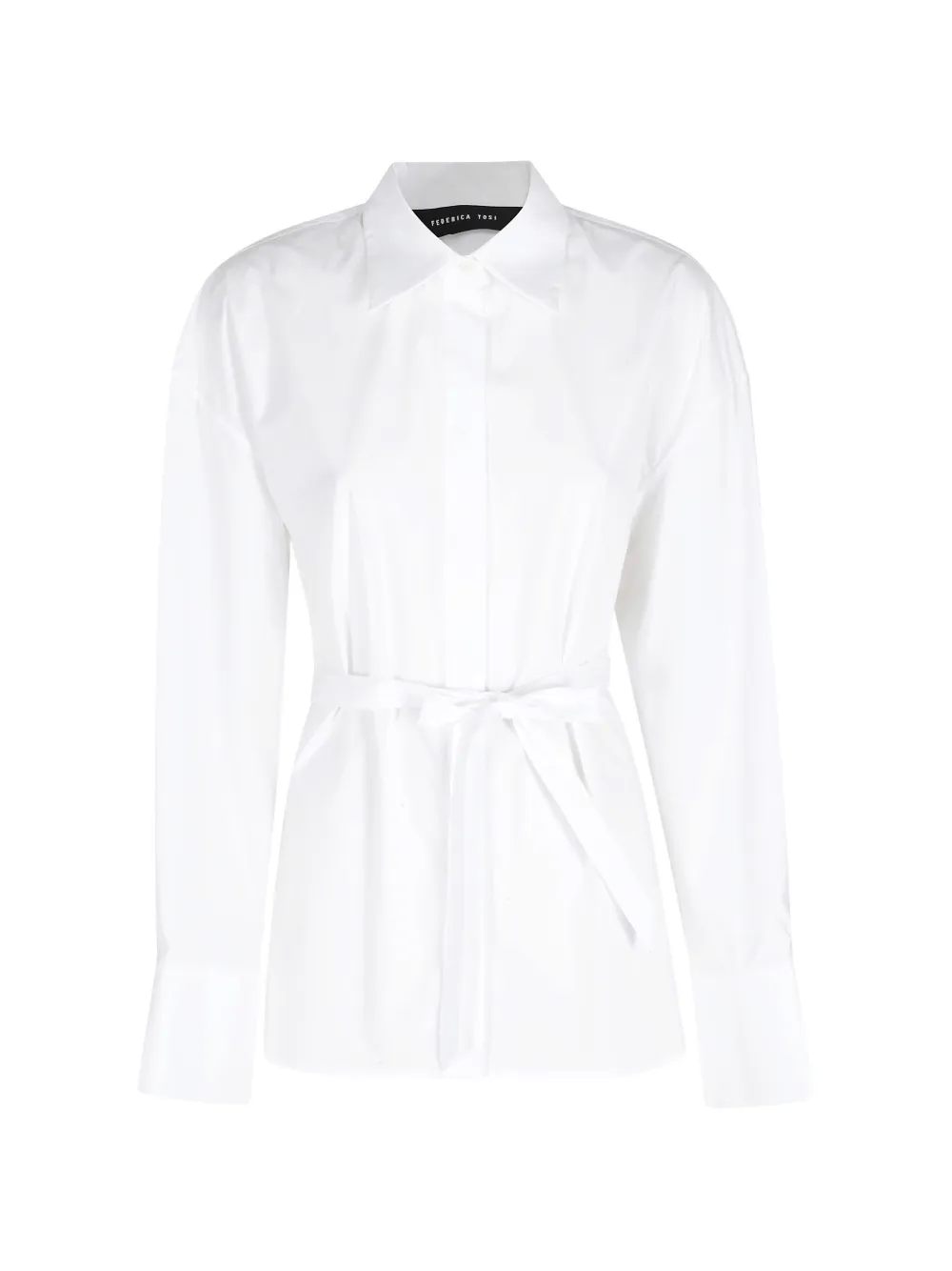 Federica Tosi belted open-back shirt - Bianco