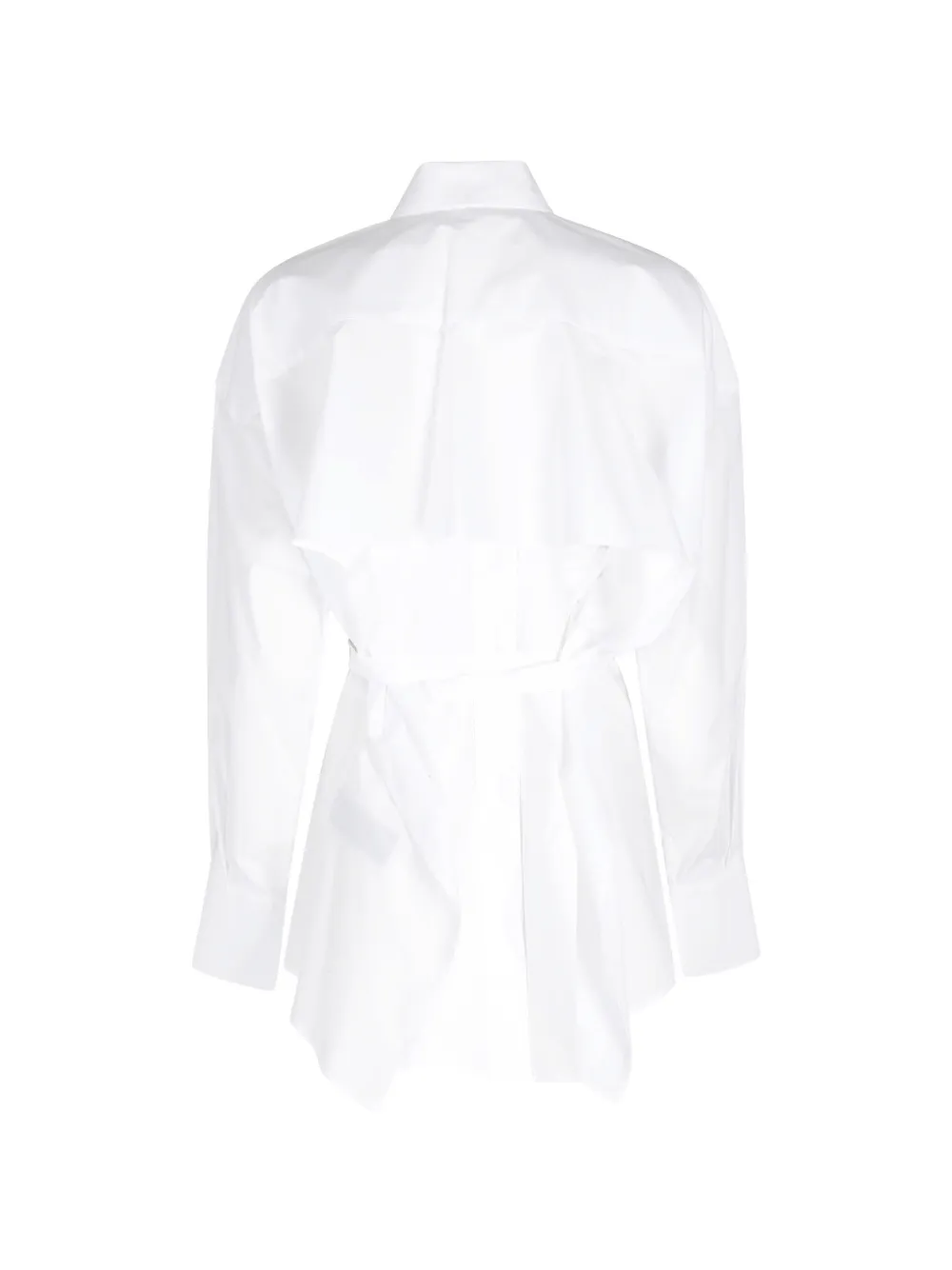 Federica Tosi Blouse met open rug en ceintuur Wit