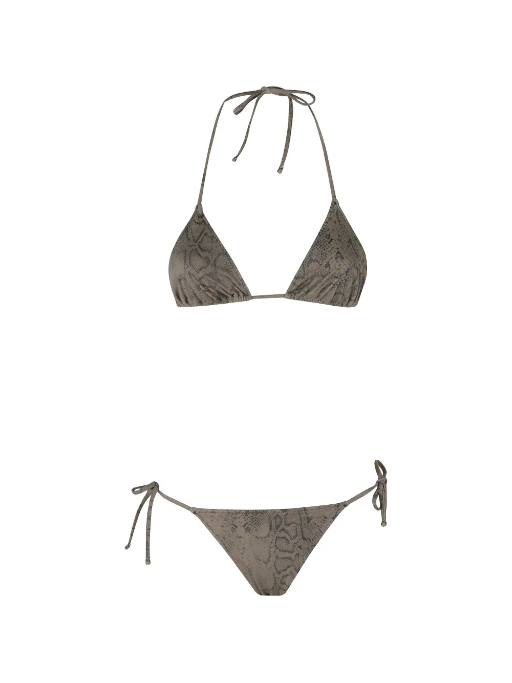 Federica Tosi snake-print triangle bikini - Verde