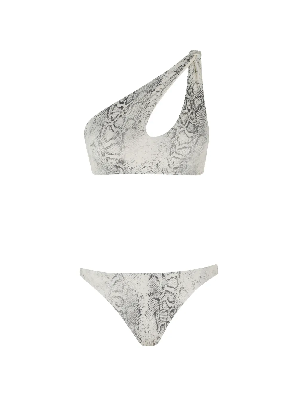 Federica Tosi snake-print one-shoulder bikini - Weiß