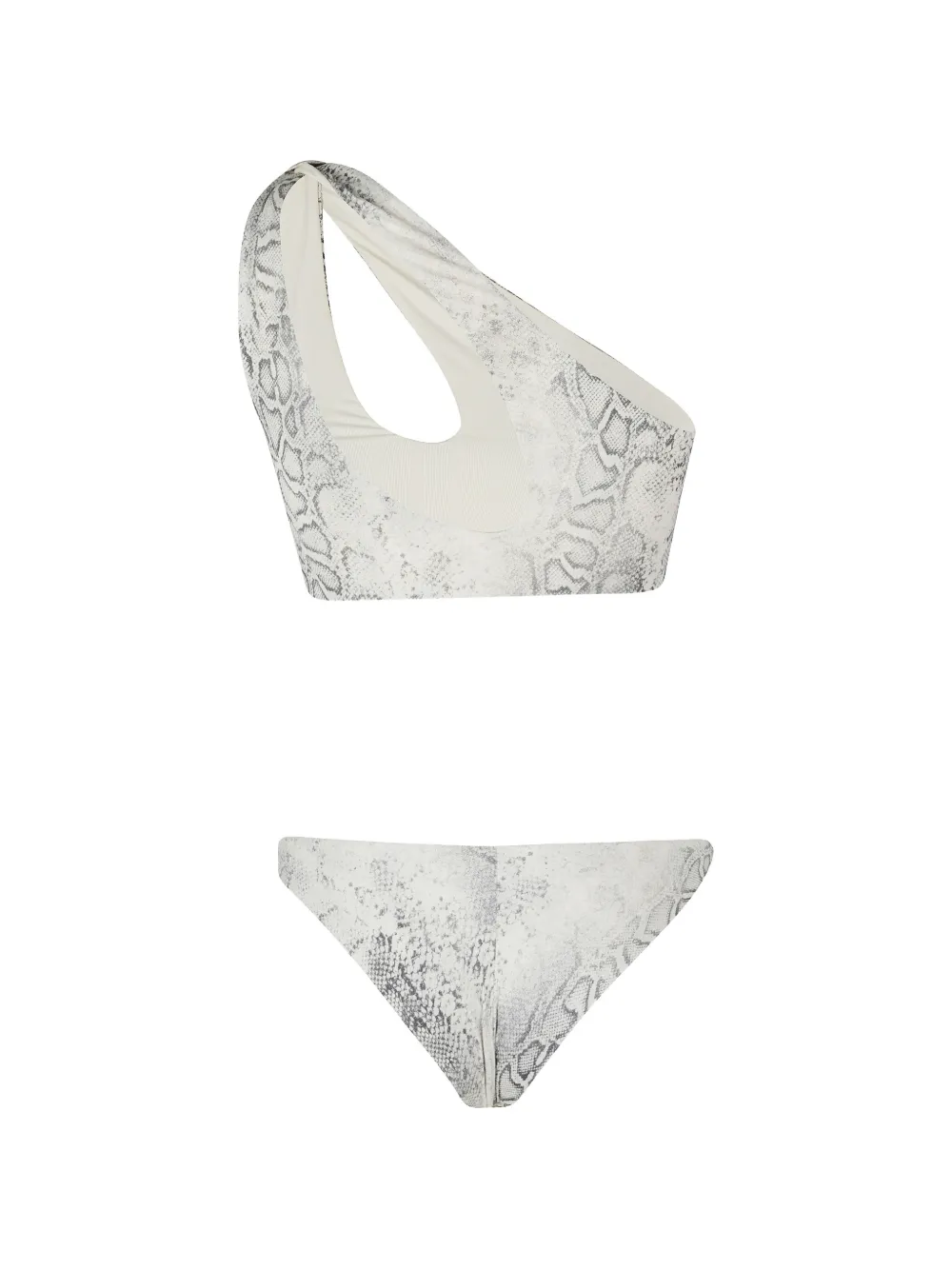 Federica Tosi Asymmetrische bikini met slangenprint Wit