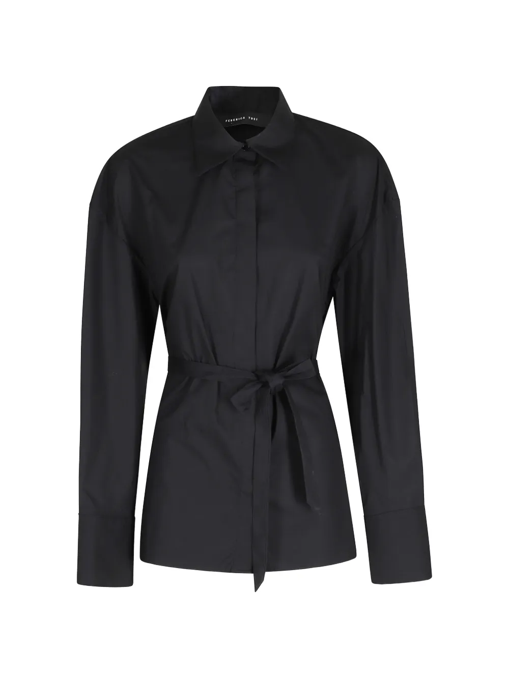 Federica Tosi belted open-back shirt - Black