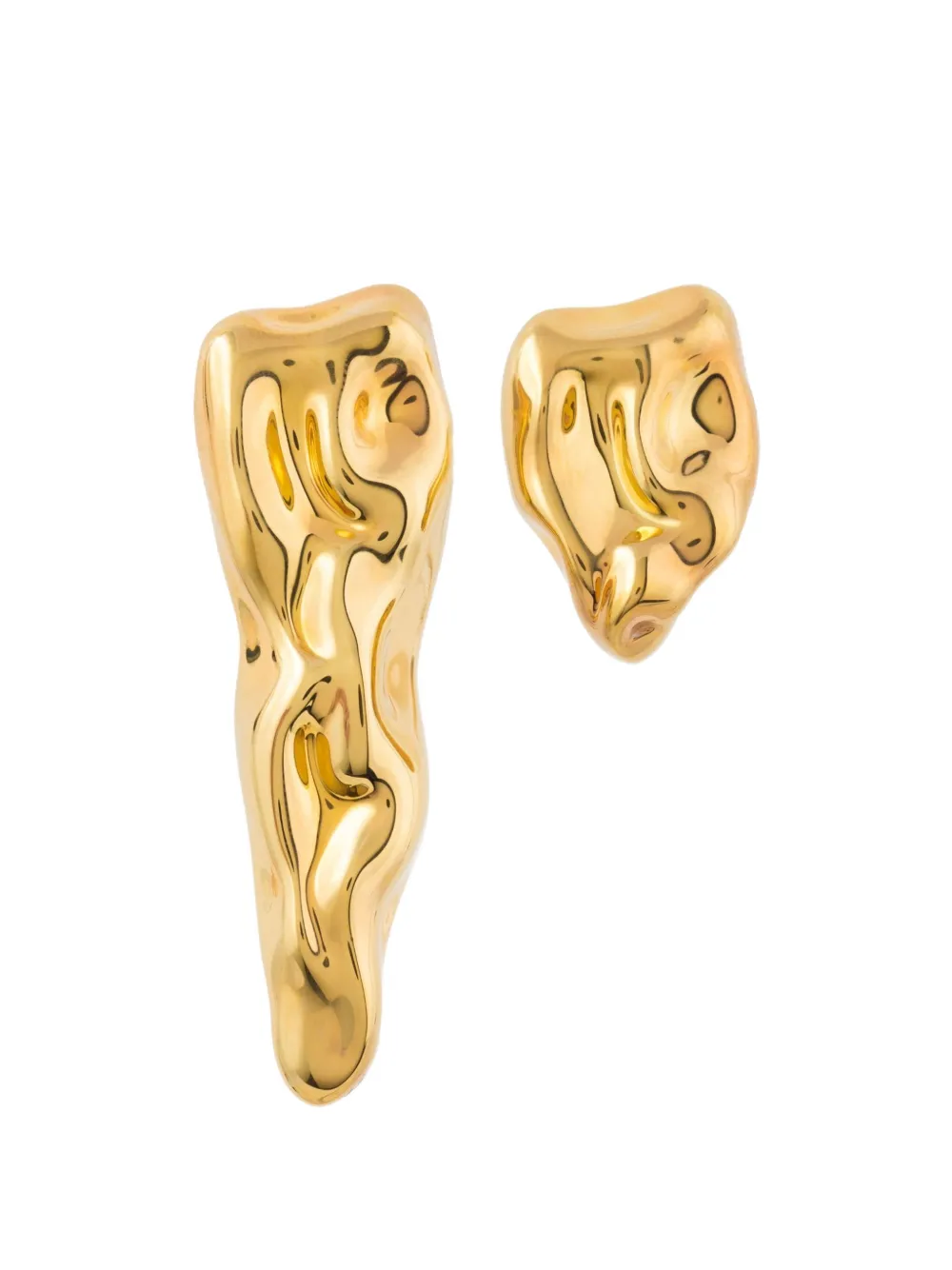 Federica Tosi Tooth Asymmetrical Earrings In Gold