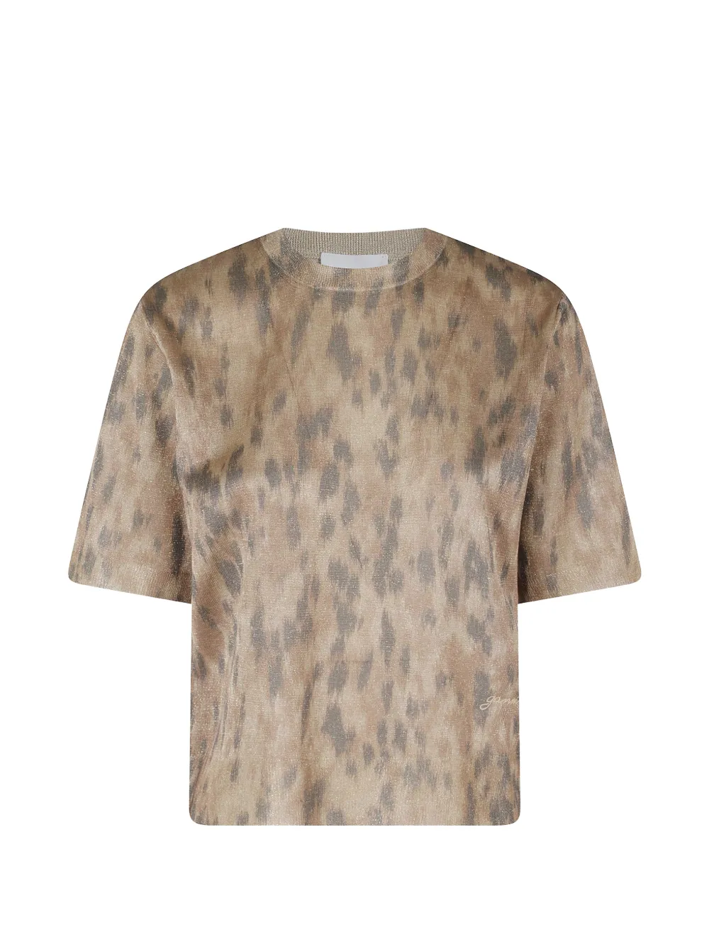 GANNI leopard-print T-shirt - Braun