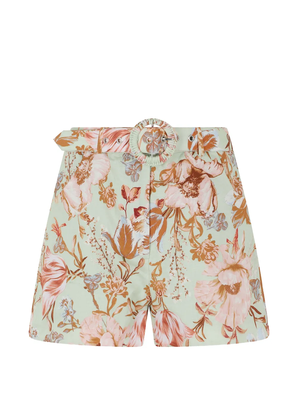 Hemant And Nandita Ezra floral-print belted shorts - Verde