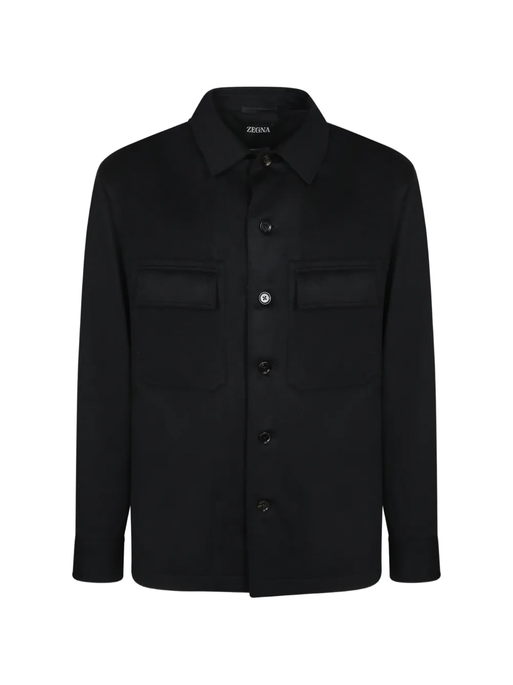 Zegna cashmere pocket-detail overshirt - Nero
