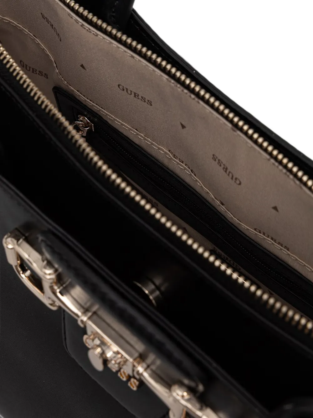 GUESS USA Shopper met horsebit detail Zwart